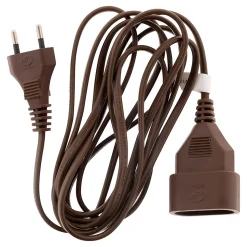 Rallonge 5m - HO3VVH2F 2x0,75mm² 6A - marron - Zenitech
