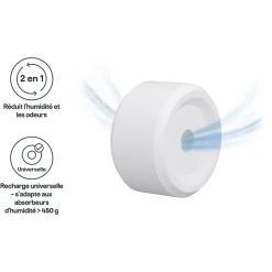Recharge pour absorbeur d'humidité GoodHome 2 galets neutre 20m² 450g