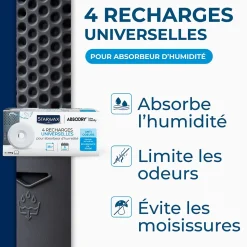 4 recharges de 500g universelles pour absorbeur d'humidité Starwax