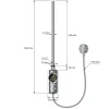 Resistance electrique chrome 600W thermostat avec écran LED mode minuterie