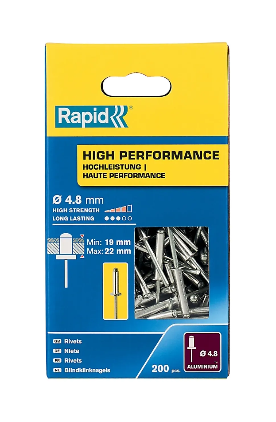 Rivets Haute performance Rapid Ø4.8 x 25 mm