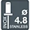 Rivets inoxydables Rapid Ø4.8x25mm Acier inoxydable et acier