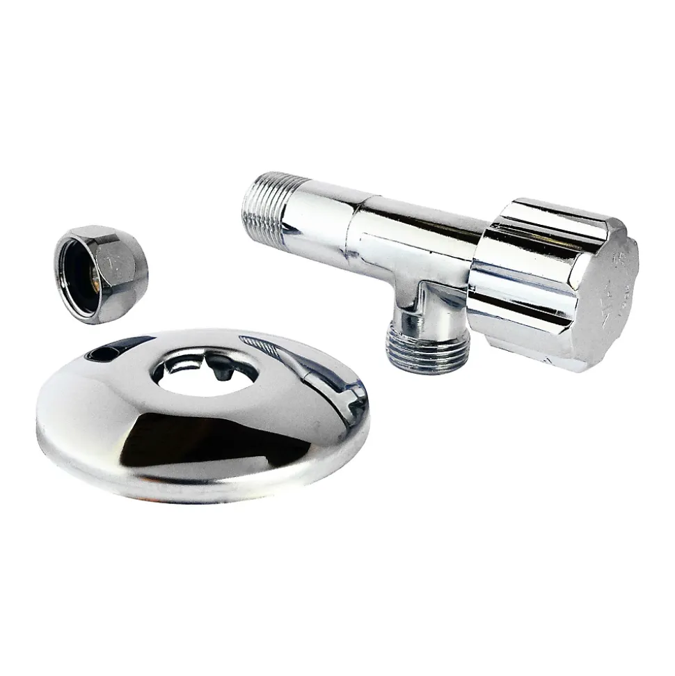 Robinet d'arrêt équerre sous-lavabo long, Mâle 15/21 - Tube cuivre Ø10 mm Somatherm for you