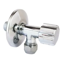 Robinet d'arrêt équerre sous-lavabo long, Mâle 12/17 - Tube cuivre Ø10 mm Schell