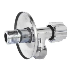 Robinet d'arrêt équerre sous-lavabo long, Mâle 12/17 - Tube cuivre Ø10 mm Schell