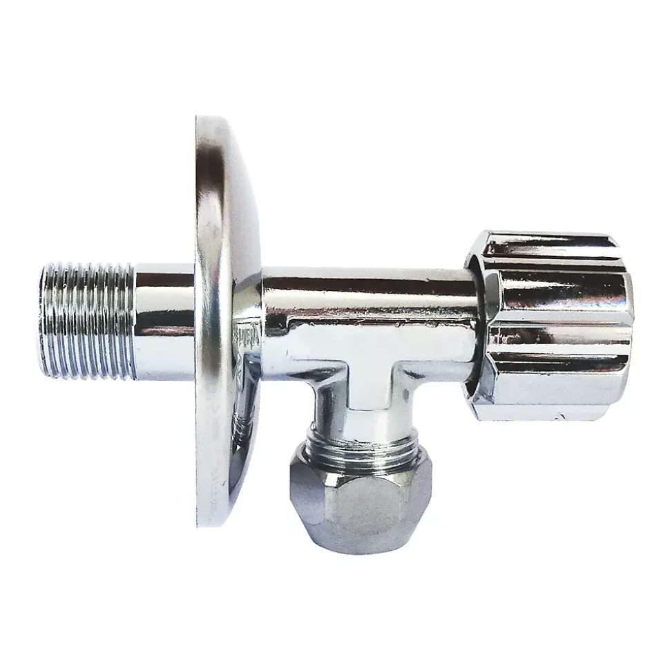 Robinet d'arrêt équerre sous-lavabo long, Mâle 15/21 - Tube cuivre Ø10 mm Schell