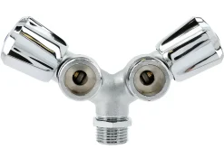 Robinet double de machine à laver laiton chromé - GARIS - B01-RMLDB