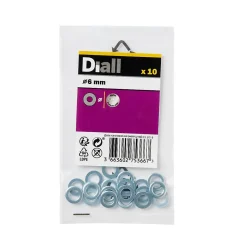 Rondelles plates de taille moyenne en acier inoxydable A2 ø 6mm - 10 pièces