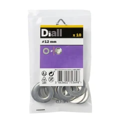 Rondelles plates de taille moyenne en acier inoxydable A2 ø 12mm - 10 pièces