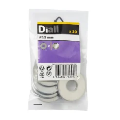 Rondelles plates larges en acier au carbone ø 12mm - 10 pièces