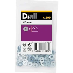 Rondelles plates larges en acier au carbone ø 3mm - 100 pièces