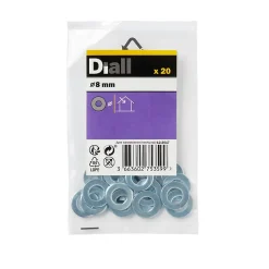 Rondelles plates moyennes en acier au carbone ø 8mm - 20 pièces