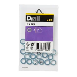 Rondelles plates étroites en acier au carbone ø 6mm - 20 pièces