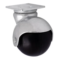 Roulette bille pivotante sans frein ø50 mm, plaque, charge max 40kg