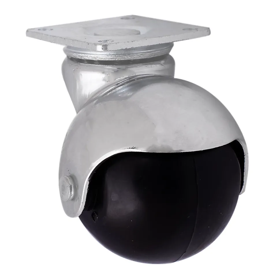 Roulette bille pivotante sans frein ø50 mm, plaque, charge max 40kg