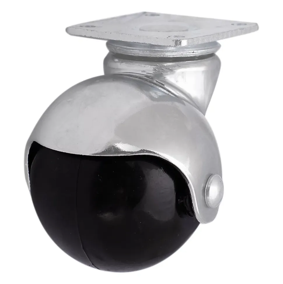 Roulette bille pivotante sans frein ø50 mm, plaque, charge max 40kg