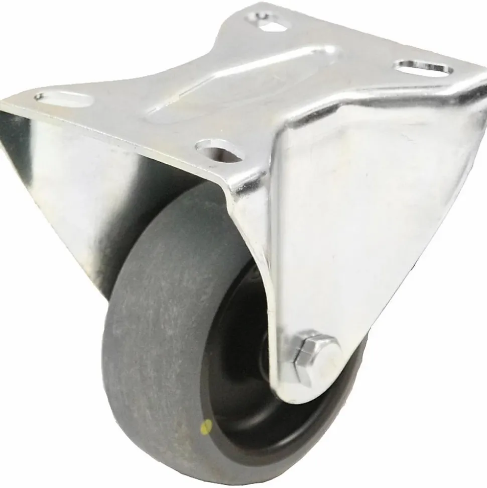 Roulette fixe de 125 mm avec caoutchouc thermoplastique gris conducteur d'électricité sur pol