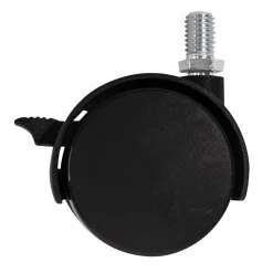 Roulette jumelée pivotante avec frein ø50 mm, plaque 10 x 15 mm, charge max 40kg