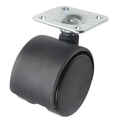 Roulette jumelée pivotante sans frein ø40 mm, plaque, charge max 30kg