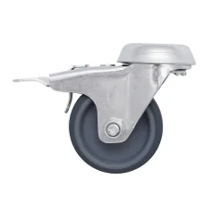 Roulette pivotante grise ø5 cm avec freins, charge max 40 kg