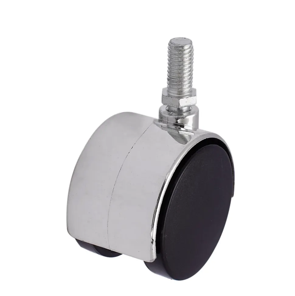 Roulette pivotante sans frein ø50 mm, tige filetée 10 x 20 mm, charge max 40kg