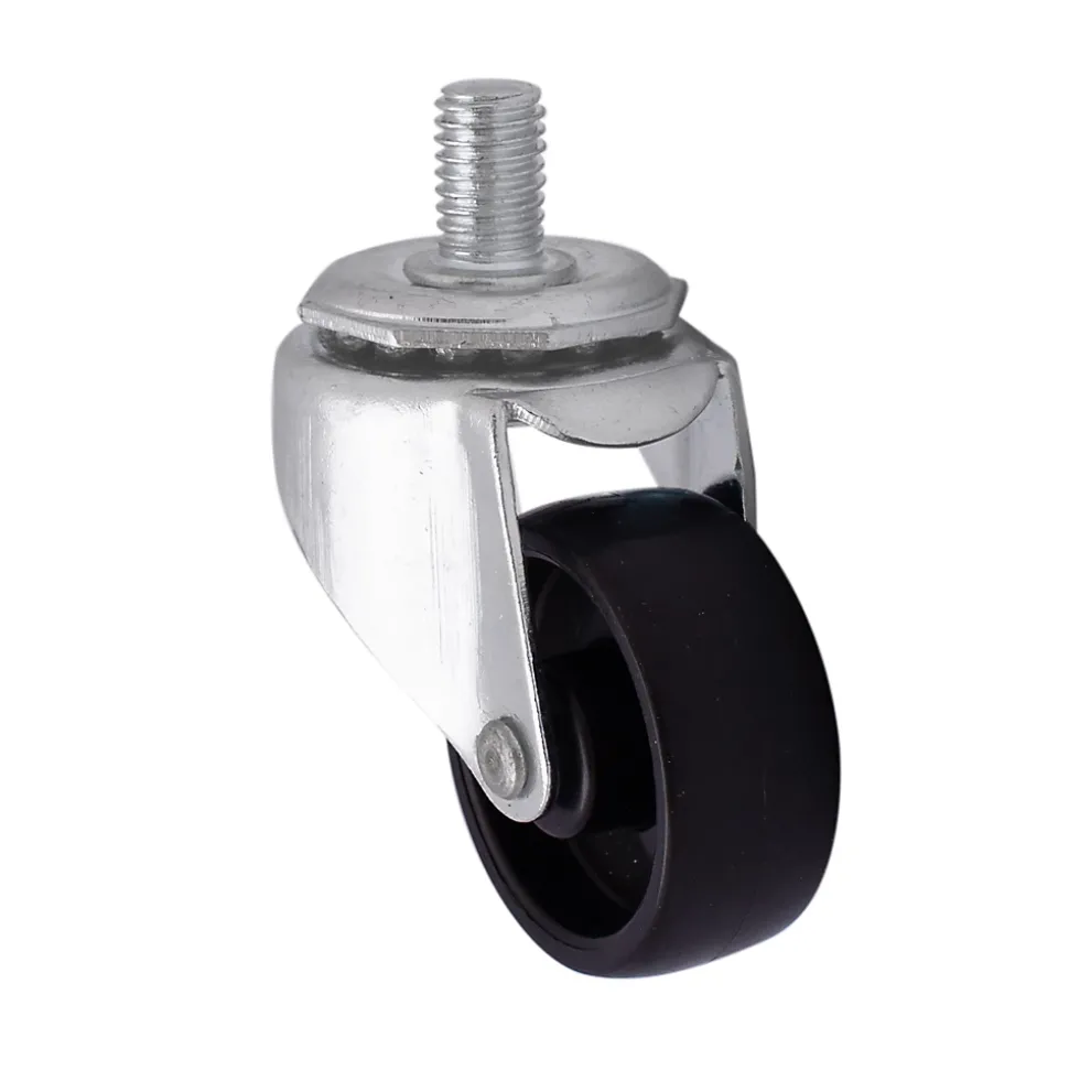 Roulette pivotante sans frein ø40 mm, plaque 10 x 15 mm, 20kg
