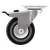 Roulette pivotante sur plaque grise ø7.5 cm avec freins, charge max 60 kg