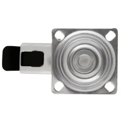 Roulette pivotante sur plaque grise ø7.5 cm avec freins, charge max 60 kg