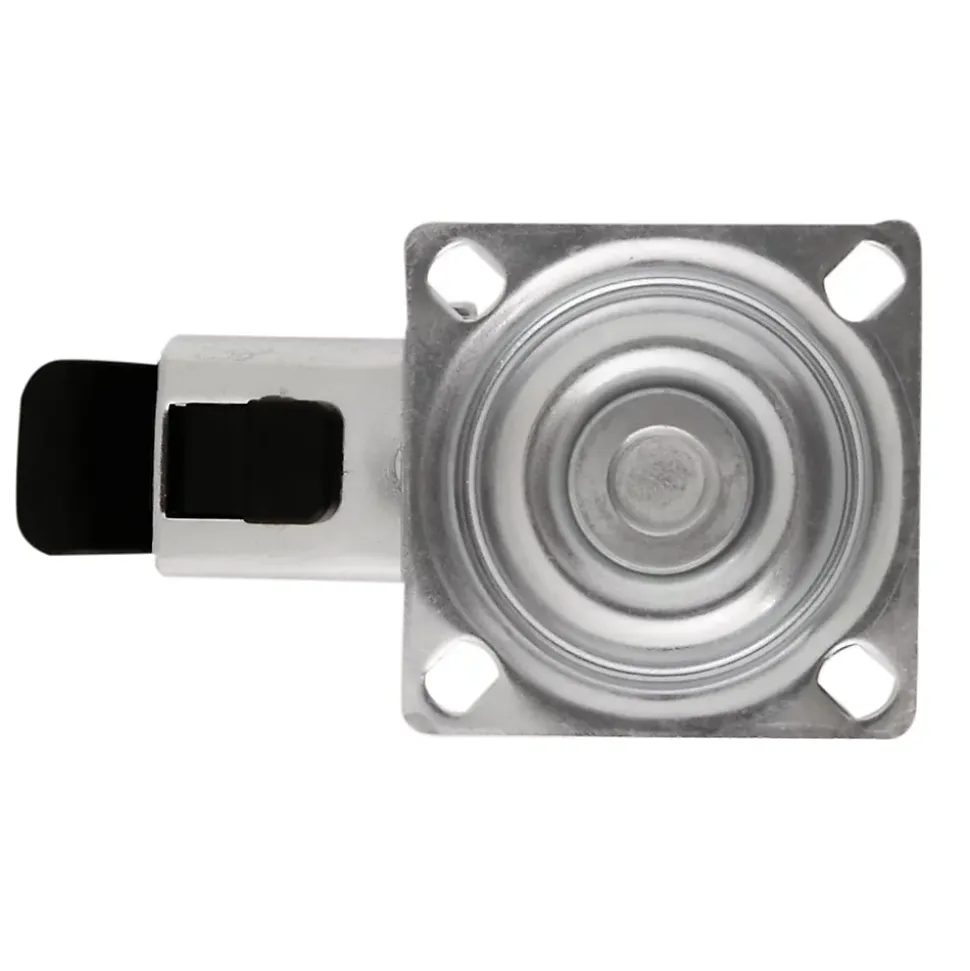 Roulette pivotante sur plaque grise ø7.5 cm avec freins, charge max 60 kg