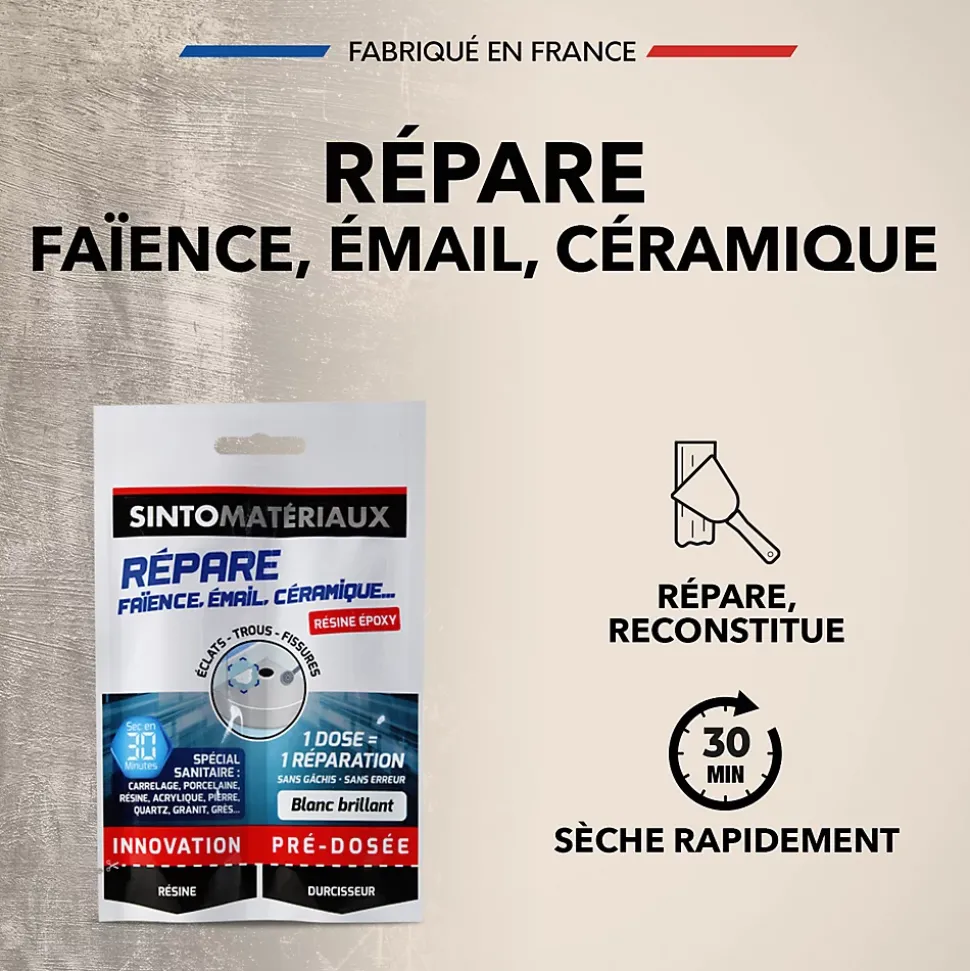 Répare faïence, émail, céramique SintoMatériaux blanc 30g