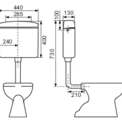 Réservoir WC - REGI SUPER - Regiplast - Simple débit - Semi-bas - Interrompable