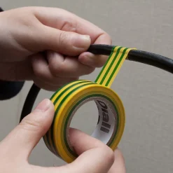 Ruban d'isolation électrique 19 mm x 10 m vert et jaune