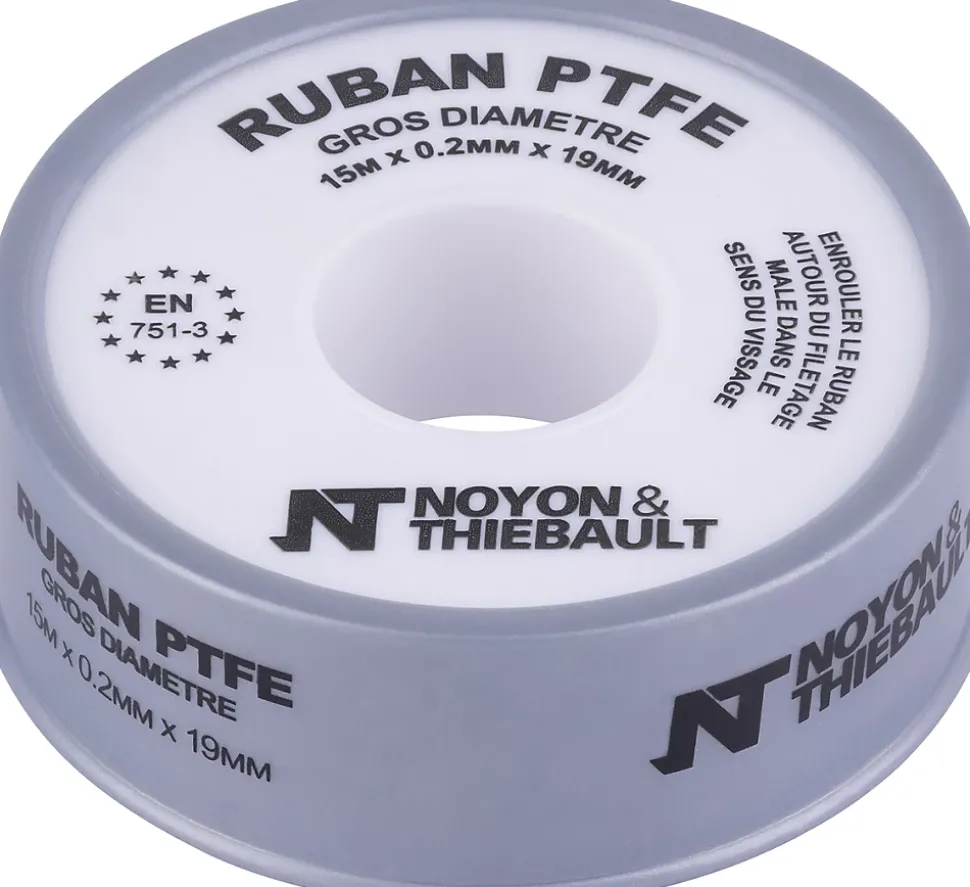Ruban PTFE Noyon et Thiebault 19mmx 0,2 mm x 15 M