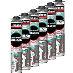 RUBSON Pack de 6 Mousses Expansives Énergie Pistolable Gris 750ml