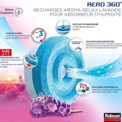 Rubson Pack de 4 recharges Aero 360 Lavande