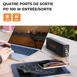RUNHOOD EB324 - 324 Wh Batterie Portable - 4 Ports USB PD + 1 Sortie AC 80 W - Modules UE256 et AE80 Inclus