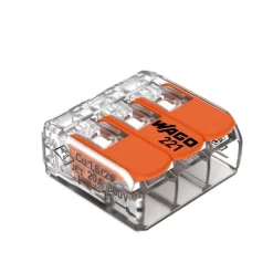 Sachet de 10 bornes 3 entrées série 221 - Wago
