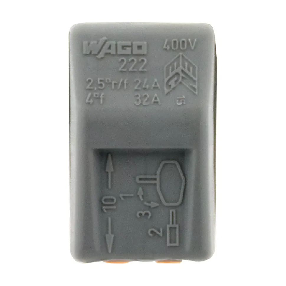 Sachet de 10 bornes 2 entrées série 222 - Wago