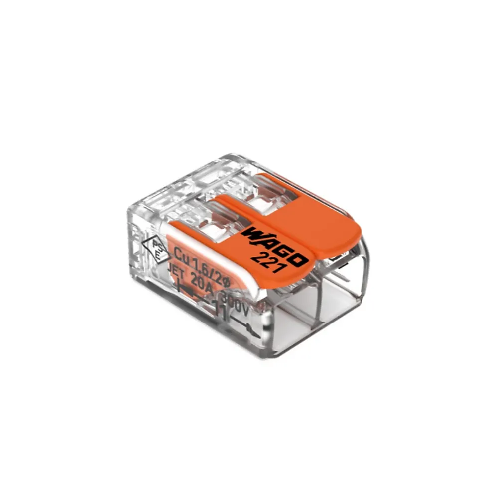 Sachet de 5 bornes 2 entrées série 221 - Wago