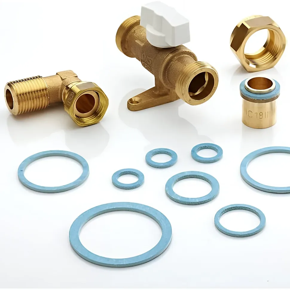 Sachet de 10 joints fibre bleu gaz conformes GRDF pour installation de plomberie chauffage de 3/8" (12x17) epaisseur 1,5 mm