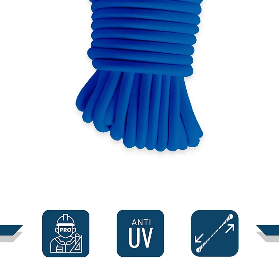 Sandow élastique Bleu 30 mètres - Qualité PRO TECPLAST 9SW - Tendeur pour bâche de diamètre 9 mm