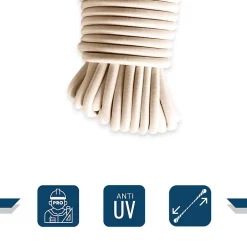 Sandow élastique Ivoire 50 mètres - Qualité PRO TECPLAST 9SW - Tendeur pour bâche de diamètre 9 mm