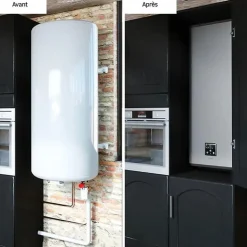 SAUTER Chauffe-eau électrique plat connecté GUELMA 80L blanc - multiposition