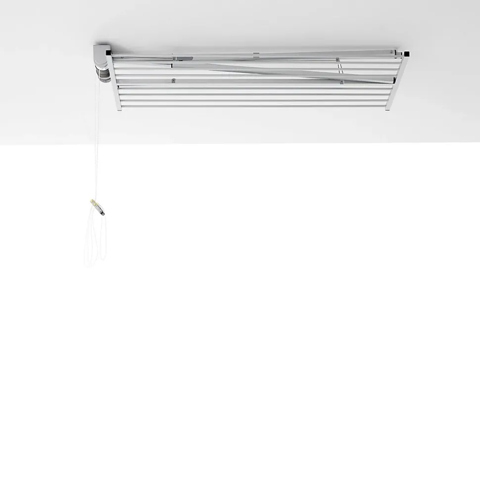 Séchoir plafond manuel blanc 152x54x25cm alu Foxydry Mini 150