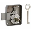 Serrure de meuble Paris pour porte d'ameublement, droite, axe 35mm, 60x70mm, gris, 1 clé - THIRARD