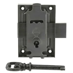 Serrure en applique axe 20 l. 40 mm x H. 70 mm x ep. 10 mm droite/gauche acier poli