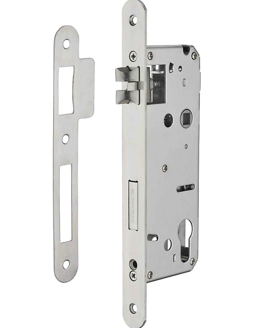 Serrure encast. Intelock trou cylindre pour poignées connectées, inox, axe50mm, entr'axes85mm, carré8, BR - INTELOCK
