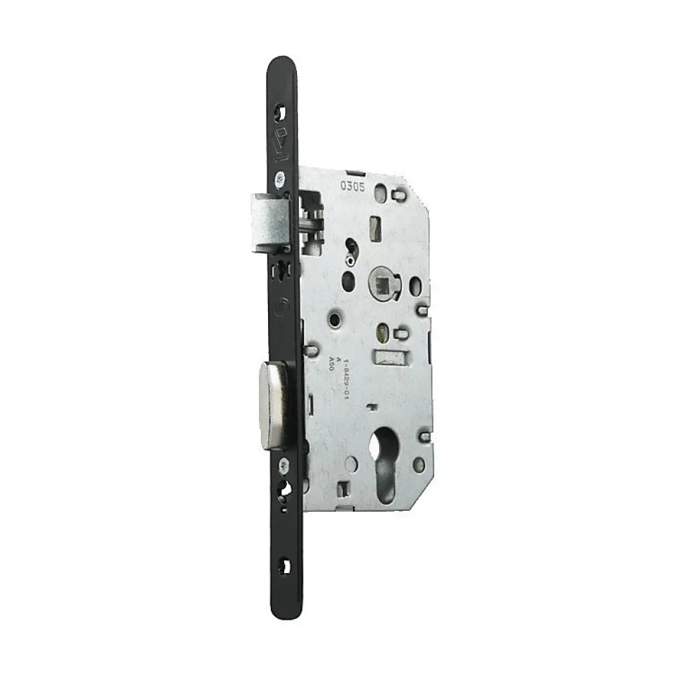Serrure à larder D455 clé I axe 50mm bout rond finition noir sans gâche - VACHETTE - 22700000