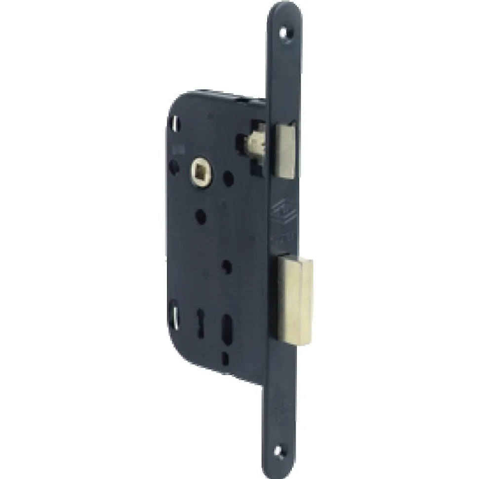 Serrure à larder MULTIBAT à pêne dormant et demi tour axe 50mm T/NO bout rond sans gâche réversible - JPM - 240000-02-1J