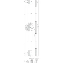 Serrure à larder 3 points TF pour profil acier pêne dormant demi-tour Série 6270 axe 30mm hauteur 1700mm - STREMLER - 6270.45.0